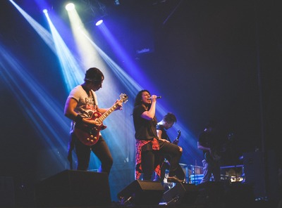 Musicians performing on stage